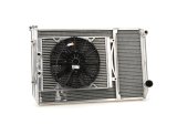 Radiator and Fan - 29 in W x 18.25 in H x 2 in D - Dual Pass - Passenger Side Inlet - Passenger Side Outlet - Aluminum - Natural - Kit thumbnail 1