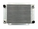 Fluid Cooler - 15.625 x 11.563 x 4.375 in - Plate Type - 12 AN Male Inlet / Outlet - Two 1/2 in NPT Female Auxiliary Ports - Aluminum - Natural - Universal - Each thumbnail 1