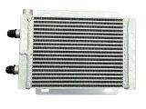 Fluid Cooler - 16.875 x 11.625 x 3.25 in - Plate Type - 12 AN Male Inlet / Outlet - 1/2 in NPT Female Auxiliary Port - Aluminum - Natural - Universal - Each thumbnail 1