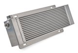 Fluid Cooler - 23.625 x 7.938 x 3.063 in - Plate Type - 12 AN Male Inlet / Outlet - 1/2 in NPT Female Auxiliary Port - Aluminum - Natural - Universal - Each thumbnail 1