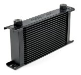 Fluid Cooler - E-Line - 13 x 5.75 x 2 in - Plate Type - 10 AN Female O-Ring Inlet / Outlet - Aluminum - Black Paint - Universal - Each thumbnail 1