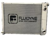 Radiator - 29.25 in W x 19.125 in H x 3 in D - Dual Pass - Passenger Side Inlet - Passenger Side Outlet - Aluminum - Polished - GM LS-Series - Ford Mustang 1979-93 - Each thumbnail 1