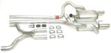 Exhaust System - Ultra Flo - Cat-Back - 2.5 in Diameter - Dual Rear Exit - 3.5 in Polished Tips - Stainless - Natural - Ford V6 - Ford Mustang 2005-09 - Kit thumbnail 1