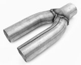Exhaust Y-Pipe - 2.25 in Inlets - 2.5 in Outlet - Steel - Aluminized - Each thumbnail 1