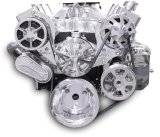 Pulley Kit - 6-Rib Serpentine - Aluminum - Polished - Small Block Chevy - Kit thumbnail 1