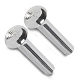 Door Lock Knobs - OEM Style - 10-24 in Thread - Aluminum - Polished - GM Style - Pair thumbnail 1