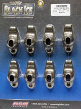 Rocker Arm - Black Ice - 7/16 in Stud Mount - 1.60 Ratio - OEM / Long Slot - Steel - Small Block Chevy - Set of 8 thumbnail 1