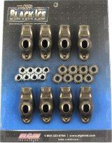Rocker Arm - Black Ice - 3/8 in Stud Mount - 1.60 Ratio - OEM / Long Slot - Steel - Small Block Chevy - Set of 8 thumbnail 1