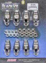 Rocker Arm - Black Ice - 3/8 in Stud Mount - 1.50 Ratio - OEM / Long Slot - Ball / Nut Included - Steel - Small Block Chevy - Set of 8 thumbnail 1