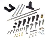 Throttle Linkage - Profiler - Side Mount - Dual Quad - Aluminum / Steel - Black Anodized / Zinc Oxide - Dominator Carburetors - Small Block Chevy - Kit thumbnail 1