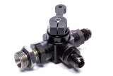 Shut Off Valve - Manual - 6 AN Male O-Ring Inlet - 6 AN Male Outlet - 6 AN Male Return - Aluminum - Black Anodized - Each thumbnail 1