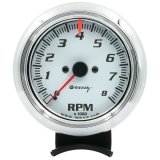 Tachometer - 5000 Series - 8000 RPM - Electric - Analog - 3-3/8 in Diameter - Dash Mount - White Face - Each thumbnail 1