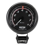 Tachometer - 6000 Series - 8000 RPM - Electric - Analog - 2-1/2 in Diameter - Pedestal Mount - Black Face - Each thumbnail 1