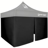 Canopy Wall - 3 sides - 10 x 10 ft Canopy - Fire / Water Resistant Fabric - Black - Kit thumbnail 1