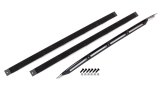 Window Brace Kit - Rear - ABC / Straight Up - Predrilled - Foam Padded - Slotted Support Flange - Black Powder Coat - Kit thumbnail 1