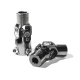 Steering Universal Joint - Single Joint - 9/16 in 26 Spline to 3/4 in Double D - Chromoly - Black - Each thumbnail 1