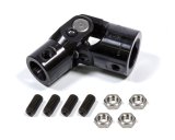 Steering Universal Joint - Single Joint - 3/4 in Double D to 1 in Double D - Chromoly - Black - Each thumbnail 1