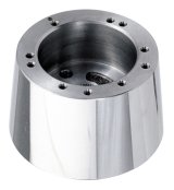 Steering Wheel Adapter - Tapered - 2-1/2 in Thick - Hardware Included - 5 or 6-Bolt Wheel to Flaming River Column - Aluminum - Polished - Universal - Each thumbnail 1