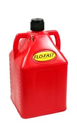 Utility Jug - 15 gal - 14.5 x 15 x 27 in Tall - O-Ring Seal Cap - Petcock Vent - Square - Plastic - Red - Each thumbnail 1