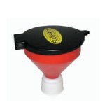 Funnel - Round - 10 in OD - Lid - Screw-On - Bottom - 7.5/15 Gallon Utility Jugs - Plastic - Red - Each thumbnail 1
