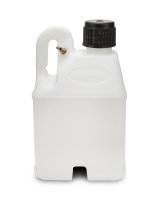 Utility Jug - Stackable - 5 gal - 11 x 11.25 x 18.5 in Tall - O-Ring Seal Cap - Petcock Vent - Square - Plastic - White - Each thumbnail 1