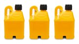 Utility Jug - Stackable - 5 gal - 11 x 11.25 x 18.5 in Tall - O-Ring Seal Cap - Petcock Vent - Square - Plastic - Yellow - Set of 3 thumbnail 1