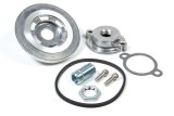 Oil Filter Adapter - Sandwich - Bypass - Block Mount - 3/4-16 Male Inlet - 3/4-16 Male Outlet - Aluminum - Natural - Small Block Chevy - Each thumbnail 1