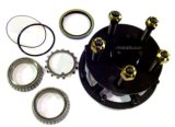 Wheel Hub - Rear - 5 x 5 Wheel Bolt Pattern - 24 Spline Drive Flange - Bearings / Dust Cap / Hardware / Wheel Studs Included - Steel - Black Powder Coat - Each thumbnail 1