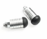 Bump Stop - Button Head - 1.625 in OD - 2.75 in Tall - Adjustable - Bolt-On - 1/2-20 in Thread Shaft - Aluminum / Polyurethane - Black / Natural - Pair thumbnail 1