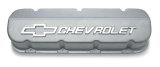 Valve Cover - Competition Design - Tall - Chevrolet Logo - Aluminum - Natural - Big Block Chevy - Pair thumbnail 1