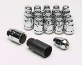 Lug Nut and Lock System - Acorn Bulge - 1/2-20 Right Hand Thread - 16 Lug Nuts - 4 Locks - Steel - Chrome - Kit thumbnail 1