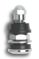 Valve Stem - Outer-Mount - Bolt-On - Steel - Chrome - Set of 100 thumbnail 1