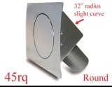 Fuel Door - 3.5 in Round Door - 45 Degree Filler Spout - Curved Surface - Steel - Natural - Left Hinge - Universal - Each thumbnail 1
