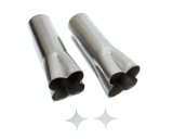 Collector - Husler - Weld-On - 4 x 1.875 in Primary Tubes - 3.5 in Outlet - 10 in Long - Steel - Natural - Pair thumbnail 1