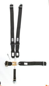 Harness - 5 Point - Latch and Link - SFI 16.1 - Pull Down / Ratchet Adjust - Bolt-In / Wrap Around - Individual Harness - Black - Kit thumbnail 1