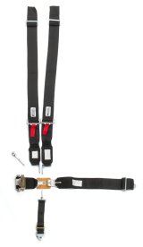 Harness - 5 Point - Latch and Link - SFI 16.1 - Pull Down / Ratchet Adjust - Bolt-In / Wrap Around - Individual Harness - Black - Kit thumbnail 1