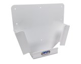 Mud Cover Holder - Wall Mount - 4 Sprint Car Mud Cover Capacity - Aluminum - White Power Coat - Each thumbnail 1
