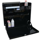 Trailer Cabinet - Wall Mount - 23 in Square - Integral Utility Shelf - Aluminum - Black Powder Coat - Each thumbnail 1