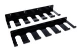 Radius Rod Rack - Wall Mount - Lower - 15 in Long - 12 Rod Capacity - 1.125 in Radius Rods - Aluminum - Black Powder Coat - Each thumbnail 1