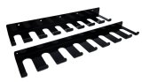 Radius Rod Rack - Wall Mount - Lower - 20 in Long - 16 Rod Capacity - 1.125 in Radius Rods - Aluminum - Black Powder Coat - Kit thumbnail 1