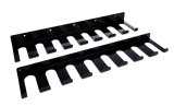 Radius Rod Rack - Wall Mount - Lower - 20 in Long - 16 Rod Capacity - 1.125 in / 1.250 in Radius Rods - Aluminum - Black Powder Coat - Kit thumbnail 1