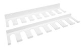 Radius Rod Rack - Wall Mount - Lower - 20 in Long - 16 Rod Capacity - 1.125 in / 1.250 in Radius Rods - Aluminum - White Powder Coat - Kit thumbnail 1