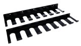 Radius Rod Rack - Wall Mount - Lower - 20 in Long - 16 Rod Capacity - 1.250 in Radius Rods - Aluminum - Black Powder Coat - Kit thumbnail 1