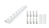 Shock Rack - Double Row - Wall Mount - 20 in Long - 16 Shock Capacity - Aluminum - White Powder Coat - Each thumbnail 1