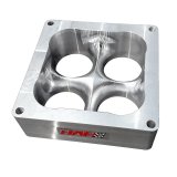Carburetor Spacer - Super Sucker - 2 in Thick - 4 Hole - Dominator Flange - 2.125 in Bore Diameter - Aluminum - Natural - Each thumbnail 1
