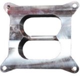 Carburetor Spacer - Street Sweeper - 1 in Thick - Divided Wall - Square Bore - Aluminum - Polished - Each thumbnail 1