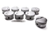 Piston - Premium Forged - 4.160 in Bore - 1/16 x 1/16 x 3/16 in Ring Grooves - Minus 14.00 cc - Aluminum - Pontiac V8 - Set of 8 thumbnail 1
