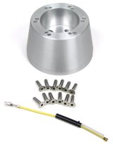Steering Wheel Adapter - 6-Bolt Wheels to Ididit Column / OE Column - Aluminum - Black Powder Coat - Kit thumbnail 1