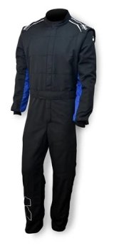 Driving Suit - Axis 2.4 - 1-Piece - SFI 3.2A/5 - Double Layer - Aramid - Black / Blue - Large - Each thumbnail 1
