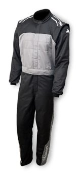 Driving Suit - Racer 2.4 - 1-Piece - SFI 3.3A/5 - Double Layer - Nomex - Black / Gray - Medium - Each thumbnail 1